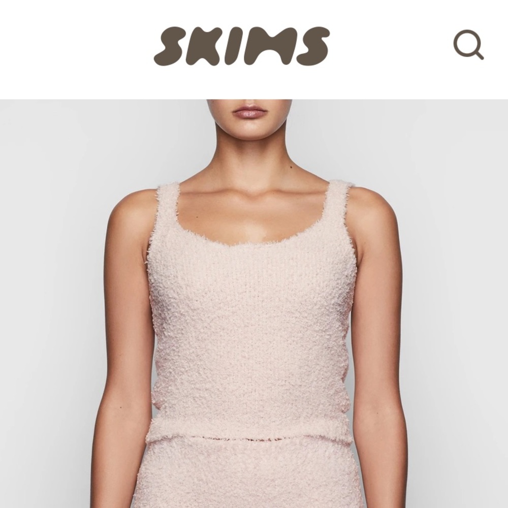 SKIMS Pink Cozy Knit Tank Top sz L/XL